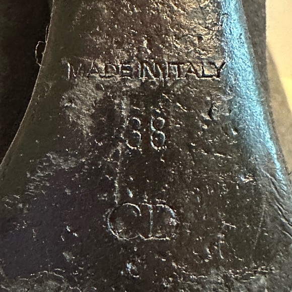 Designer Christian Dior CD Gray Suede &‎ Wool Tall Knee High Wedge Boots - Picture 13 of 16